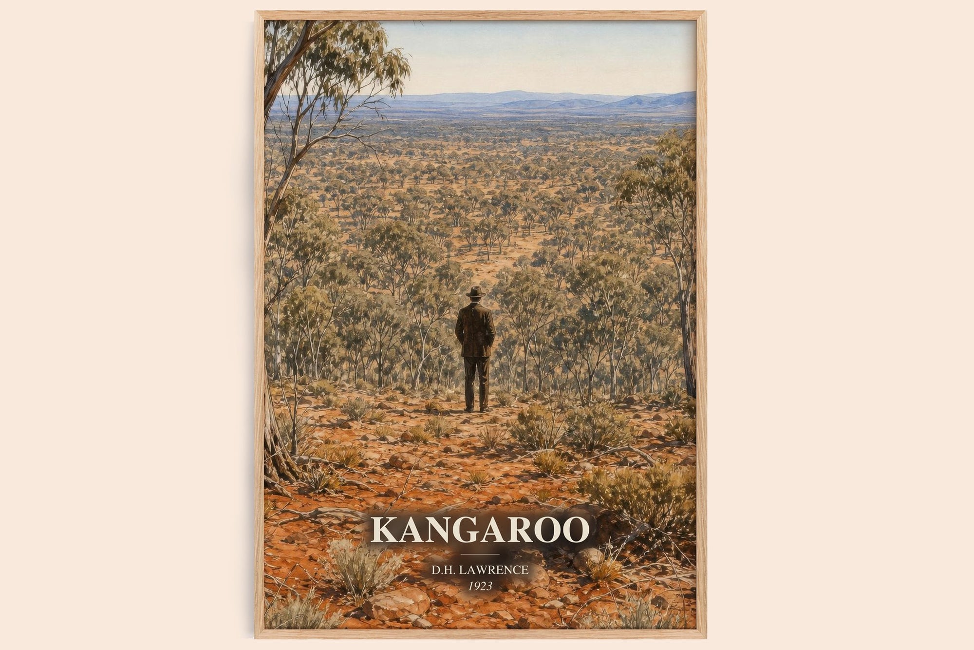 Kangaroo watercolour book poster by D.H. Lawrence – framed literary art print