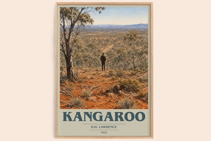 Kangaroo book cover book poster by D.H. Lawrence – framed literary art print