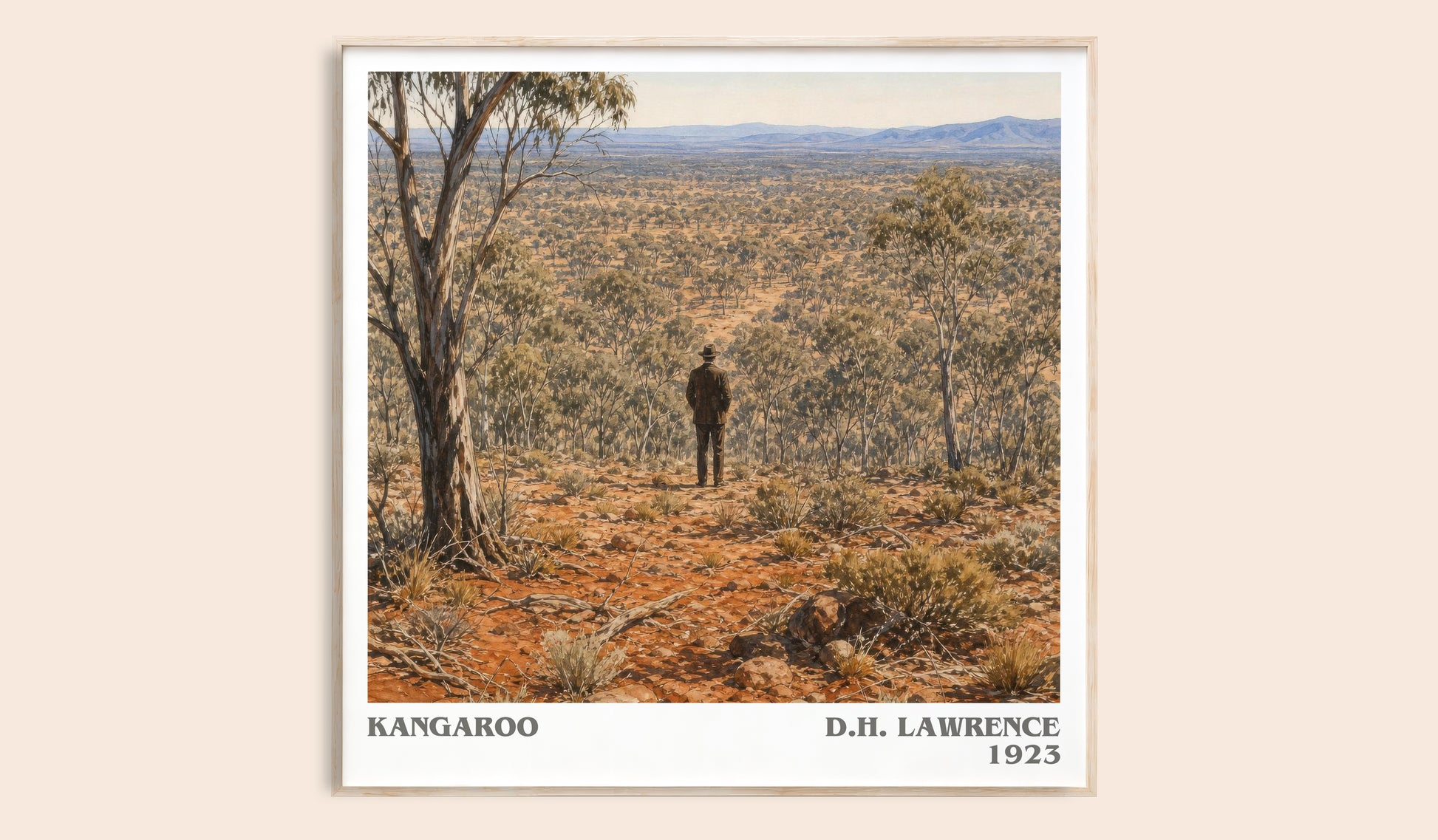 Kangaroo literary book poster by D.H. Lawrence – framed literary art print