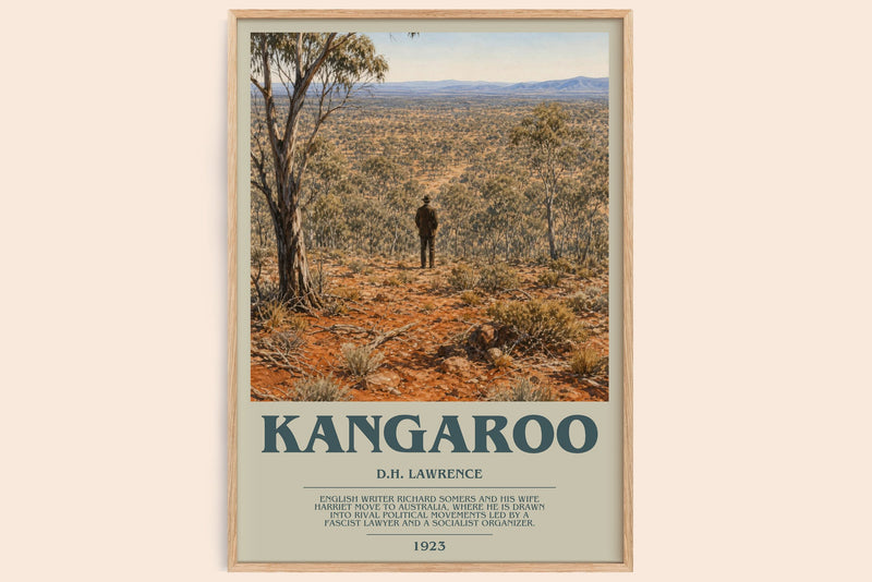Kangaroo bookish book poster by D.H. Lawrence – framed literary art print