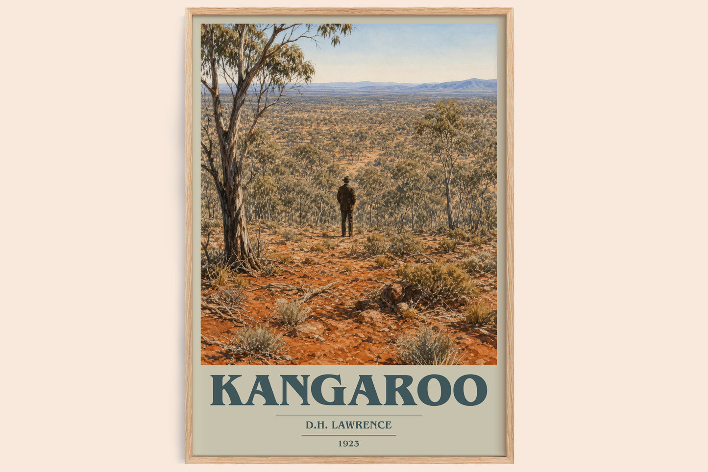 Kangaroo book cover book poster by D.H. Lawrence – framed literary art print