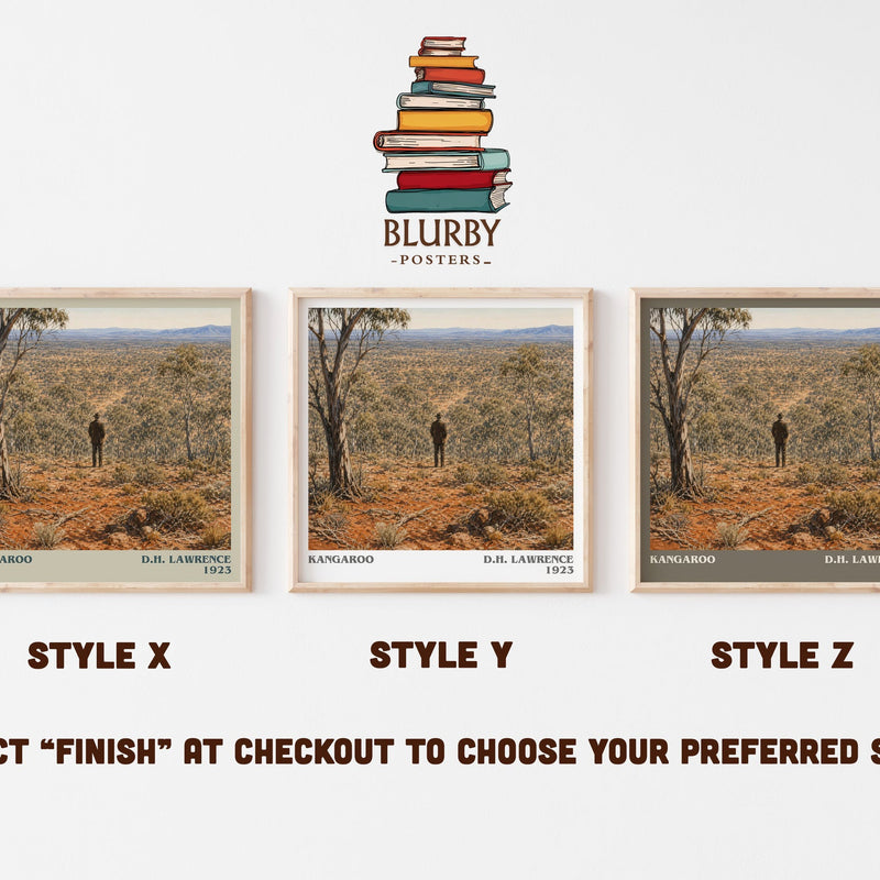 Kangaroo literary print in frame leaning in hallway – literary fiction wall art