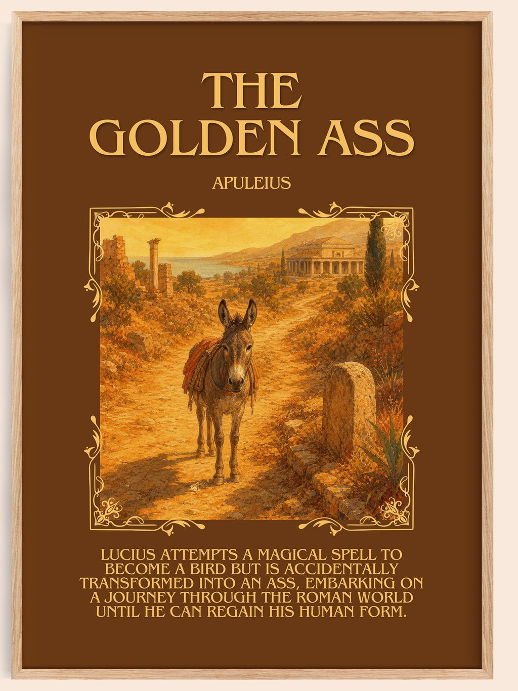 The Golden Ass Minimalist Book Poster by Apuleius – book poster