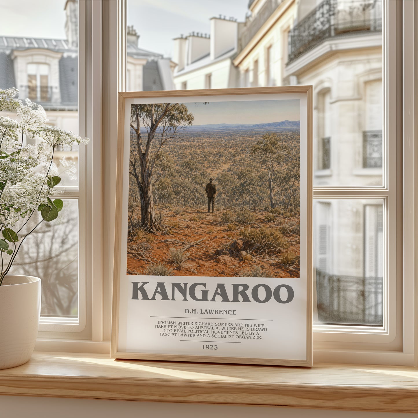 Kangaroo bookish poster colour and style options – D.H. Lawrence book art