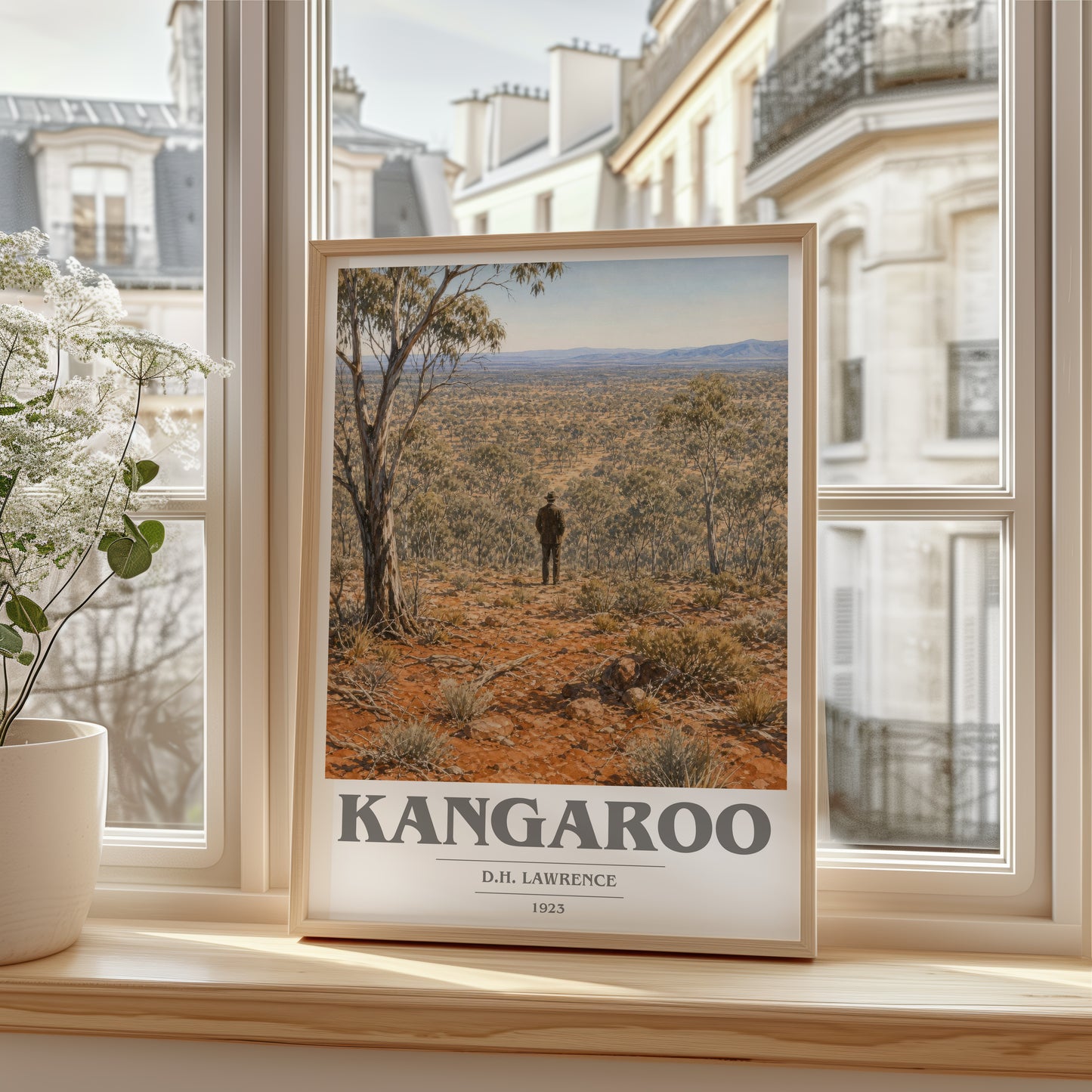 Kangaroo book cover poster colour and style options – D.H. Lawrence book art