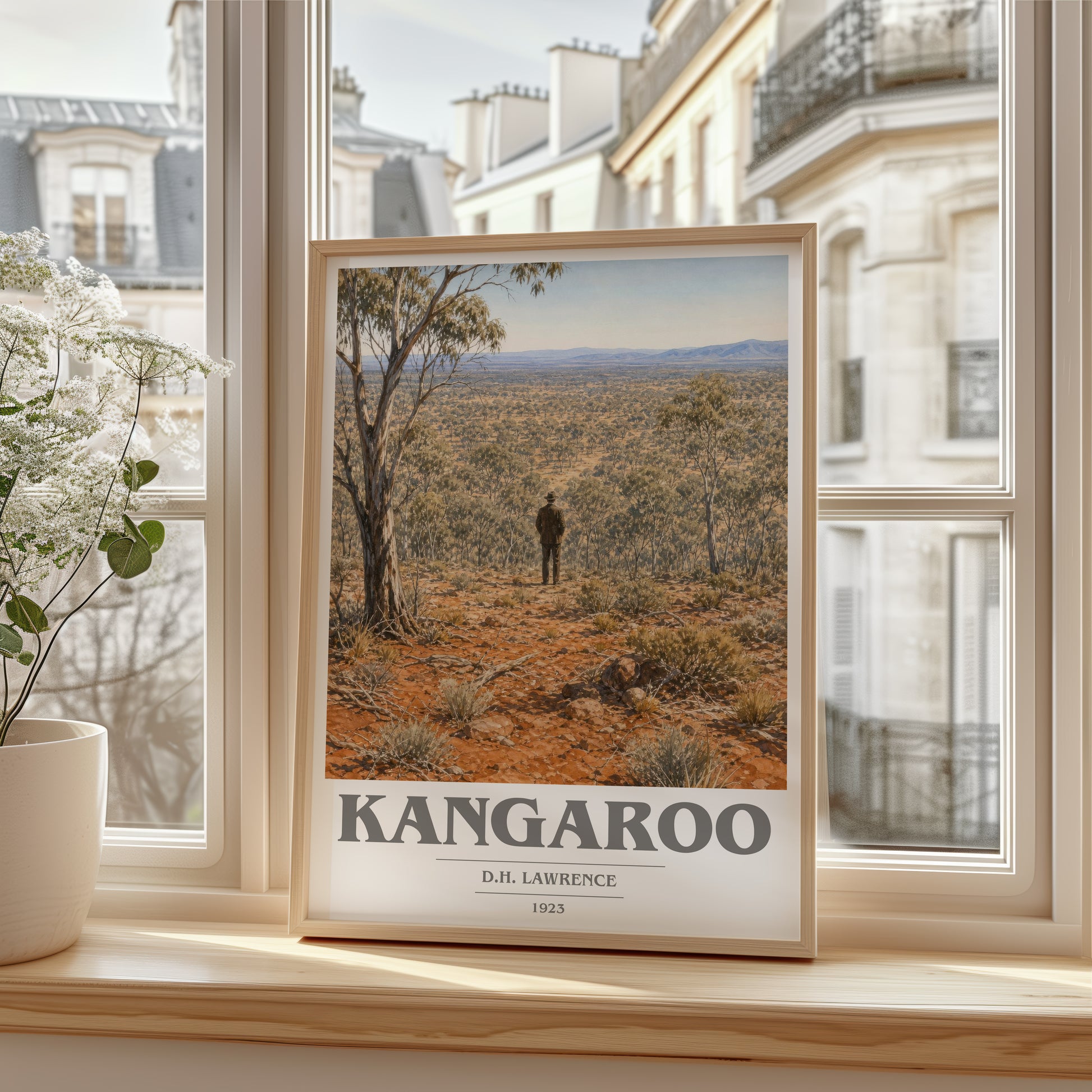 Kangaroo book cover poster colour and style options – D.H. Lawrence book art