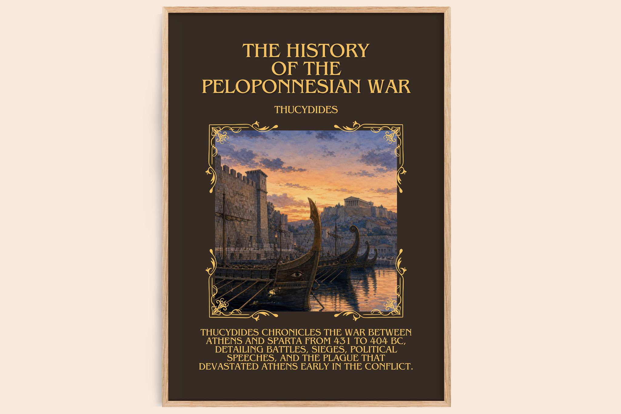 History of the Peloponnesian War Minimalist Book Poster by Thucydides