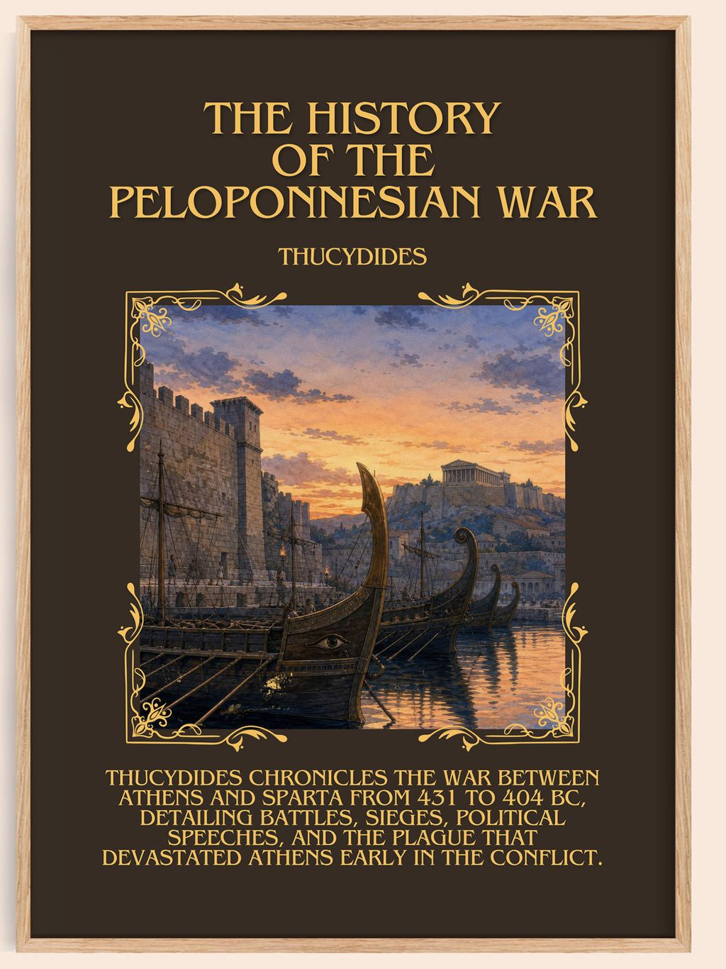 History of the Peloponnesian War Minimalist Book Poster by Thucydides – book poster