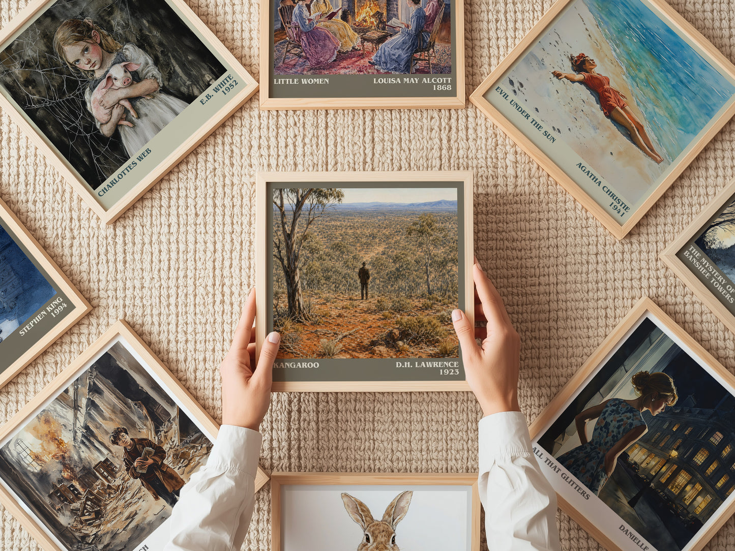 Kangaroo literary book poster framed on wall – literary fiction wall art