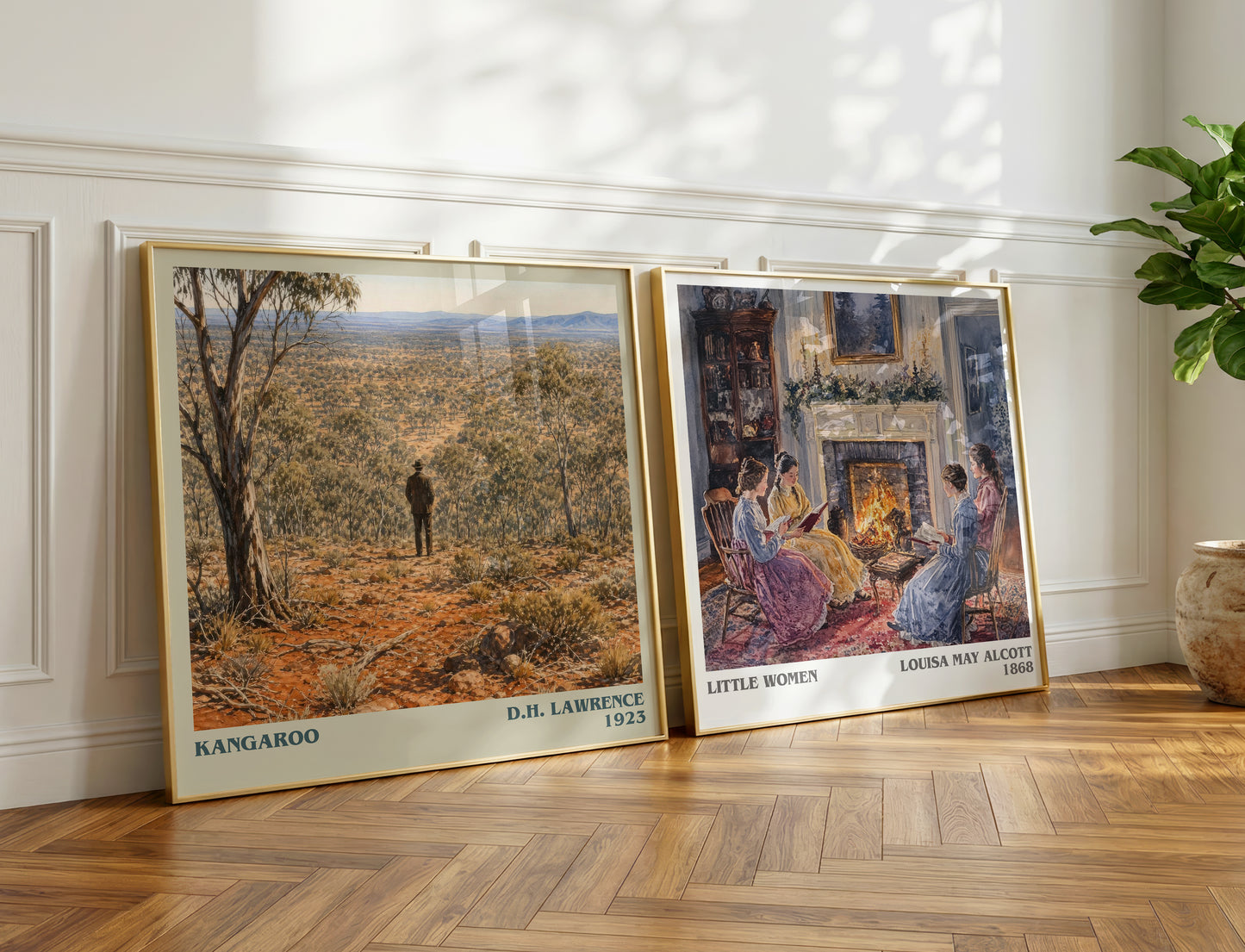 Kangaroo literary print on bookshelf – D.H. Lawrence fan gift
