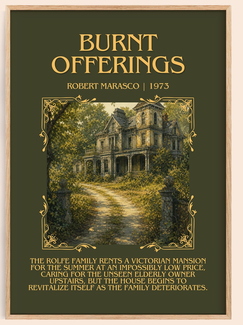 Burnt Offerings Minimalist Book Poster by Robert Marasco – book poster