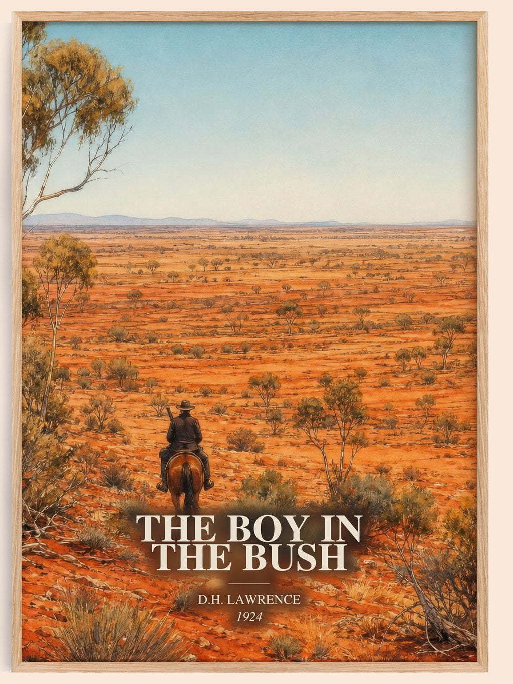The Boy In The Bush watercolour book poster by D.H. Lawrence – framed literary art print