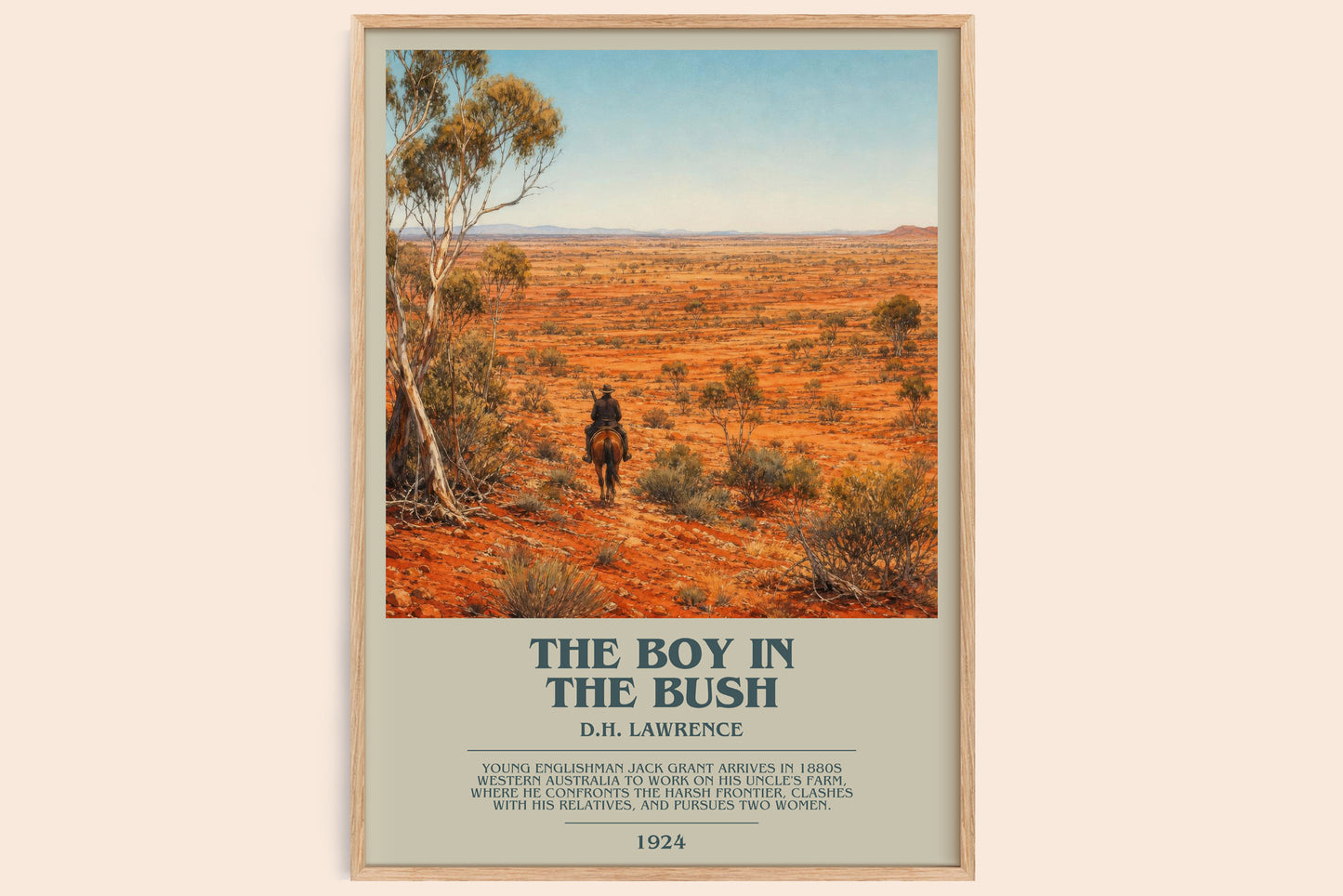The Boy In The Bush bookish book poster by D.H. Lawrence – framed literary art print