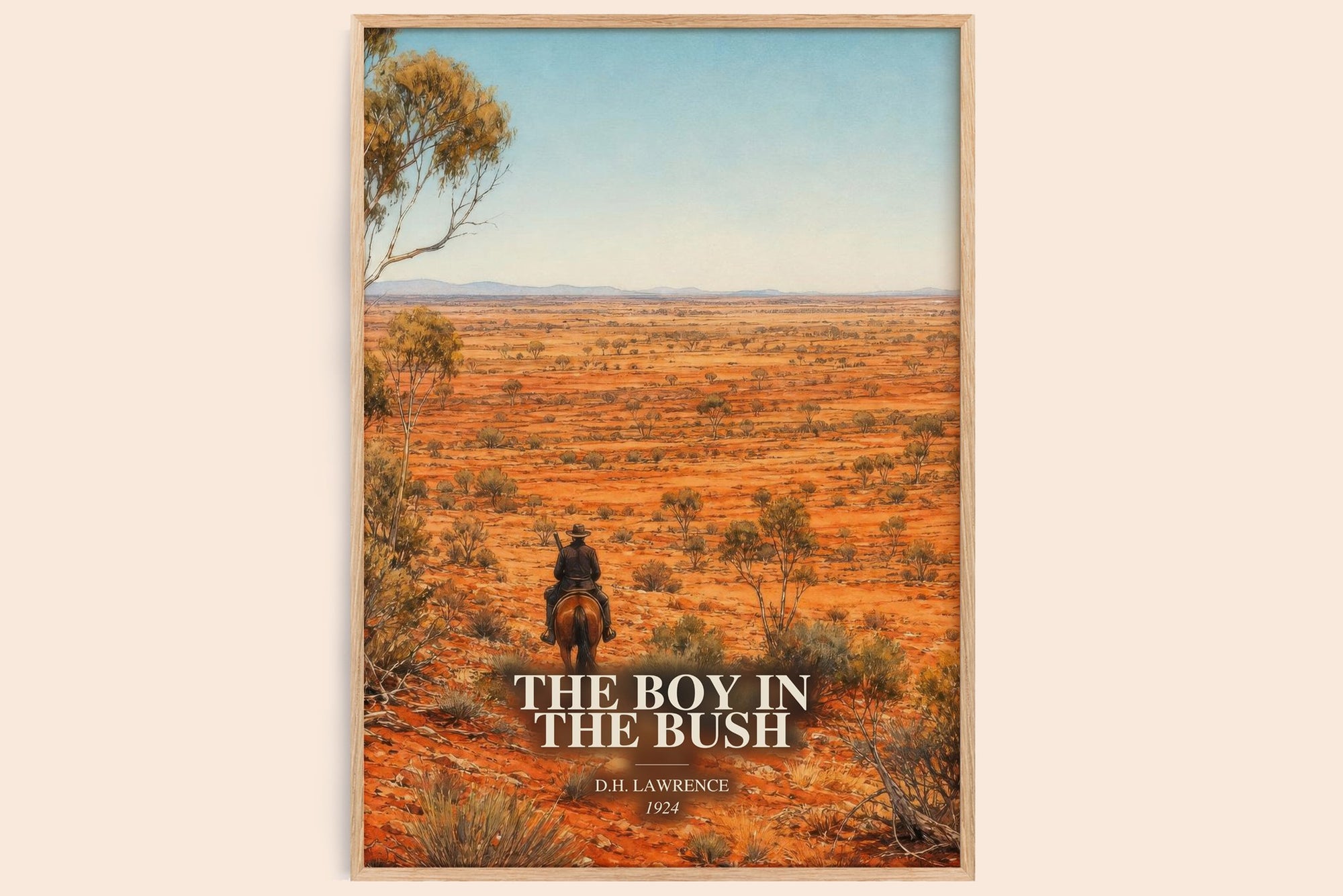 The Boy In The Bush watercolour book poster by D.H. Lawrence – framed literary art print