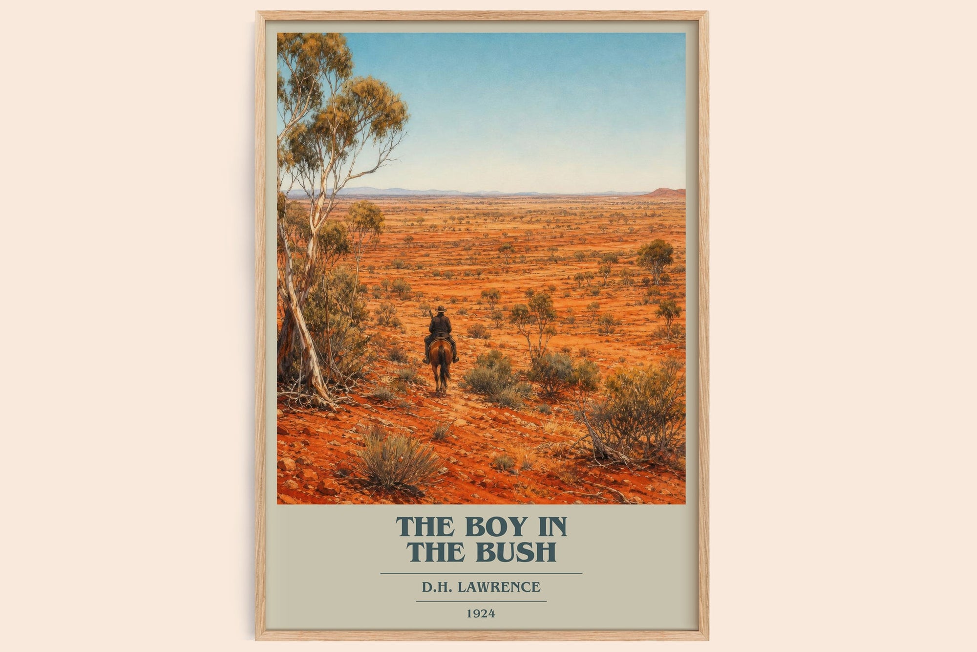 The Boy In The Bush book cover book poster by D.H. Lawrence – framed literary art print
