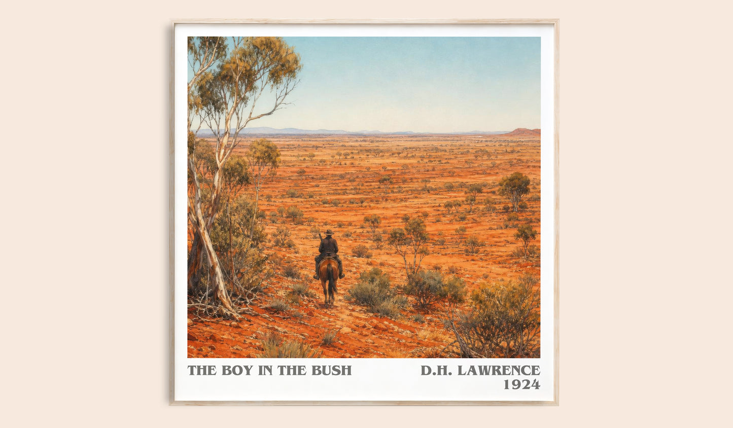 The Boy In The Bush literary book poster by D.H. Lawrence – framed literary art print