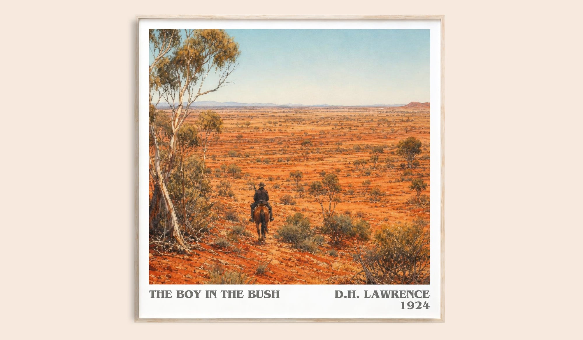 The Boy In The Bush literary book poster by D.H. Lawrence – framed literary art print