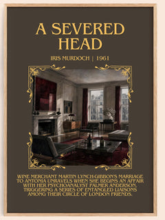 A Severed Head Minimalist Book Poster by Iris Murdoch – book poster