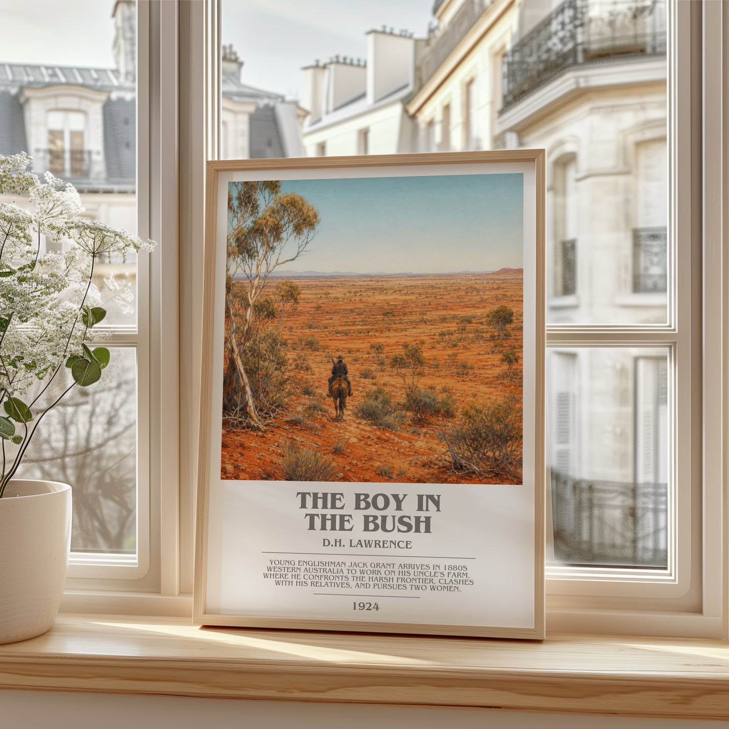 The Boy In The Bush bookish poster colour and style options – D.H. Lawrence book art