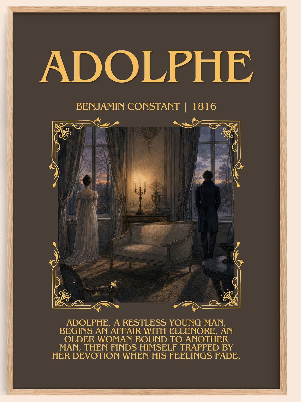 Adolphe Minimalist Book Poster by Benjamin Constant – book poster