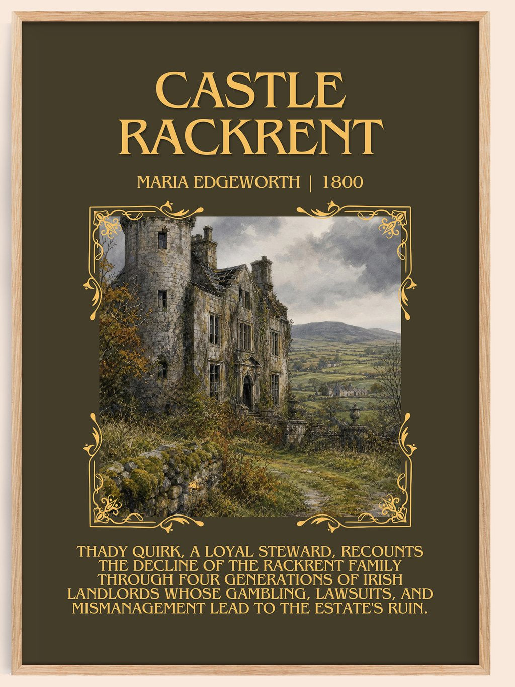 Castle Rackrent Minimalist Book Poster by Maria Edgeworth – book poster