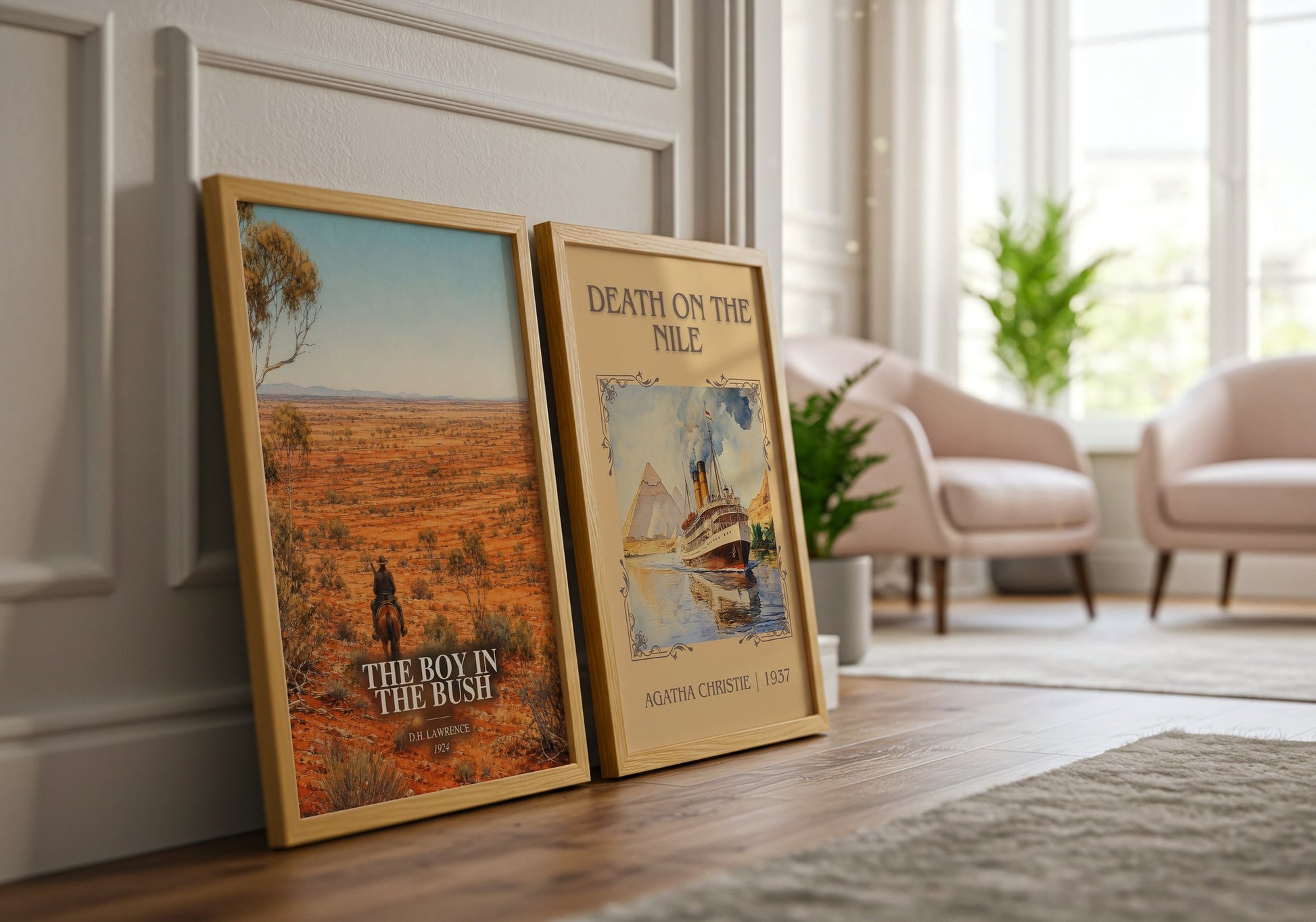 The Boy In The Bush watercolour print framed by window – literary home decor