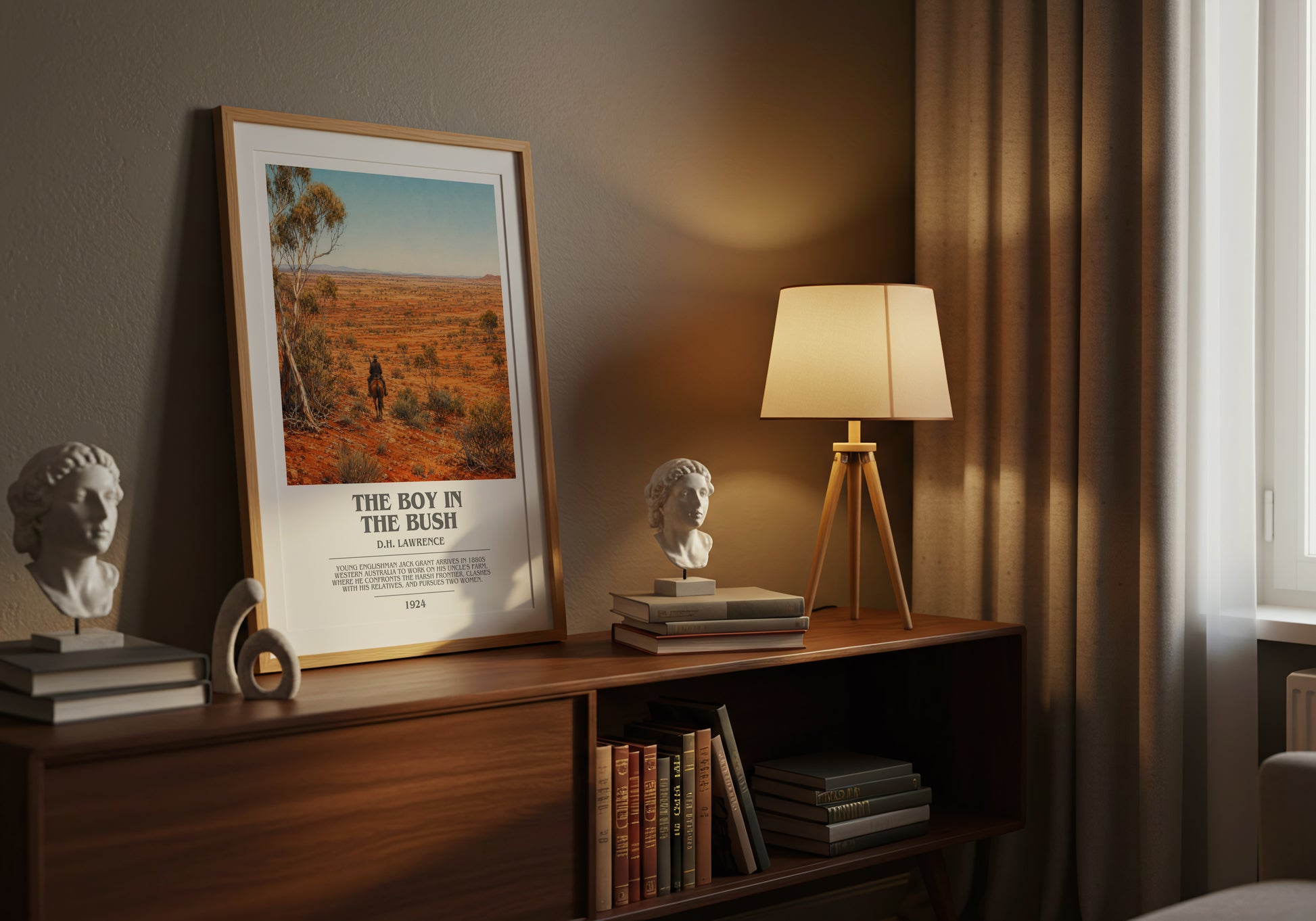 The Boy In The Bush bookish book poster framed on wall – coming of age wall art