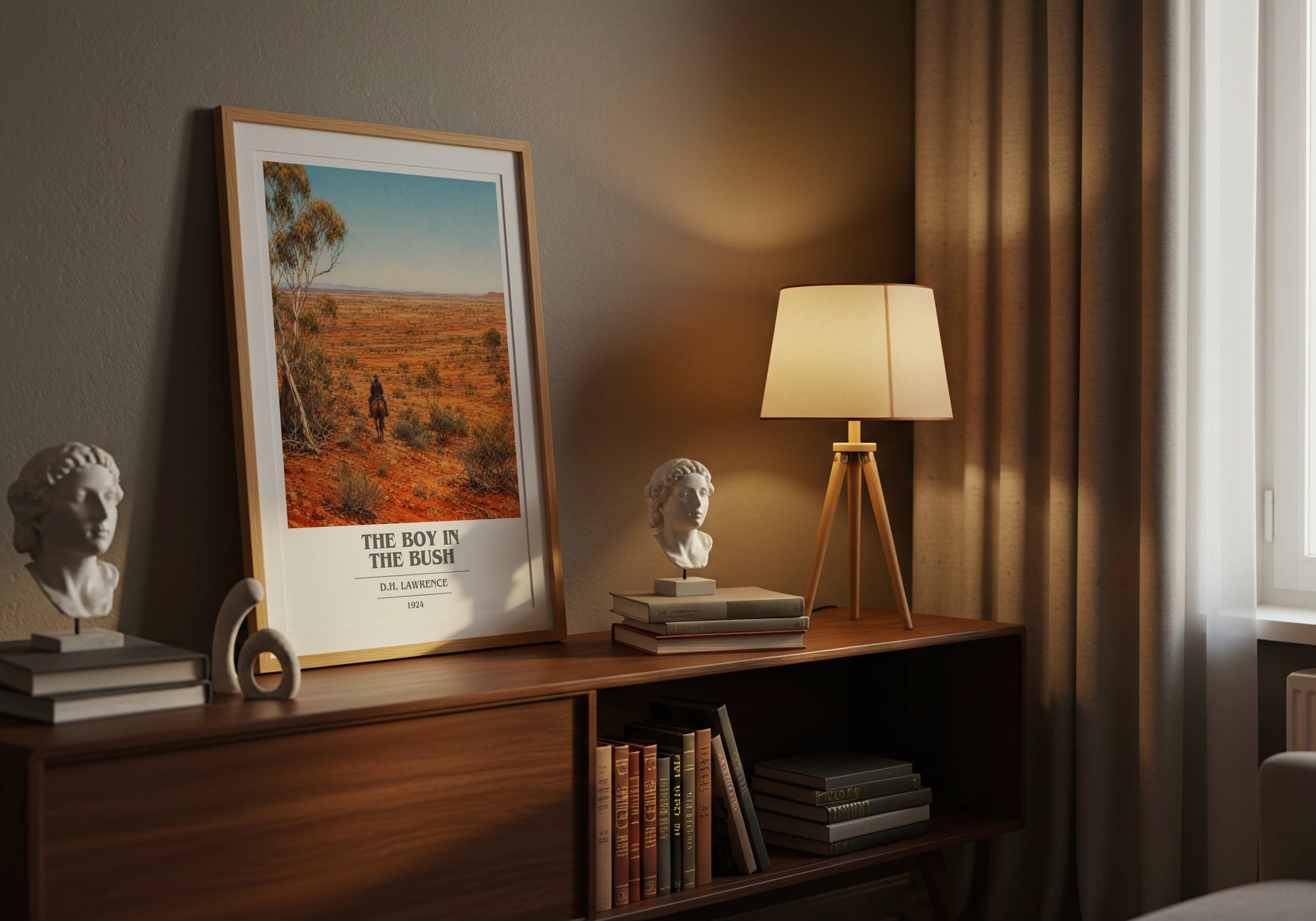 The Boy In The Bush book cover book poster framed on wall – coming of age wall art