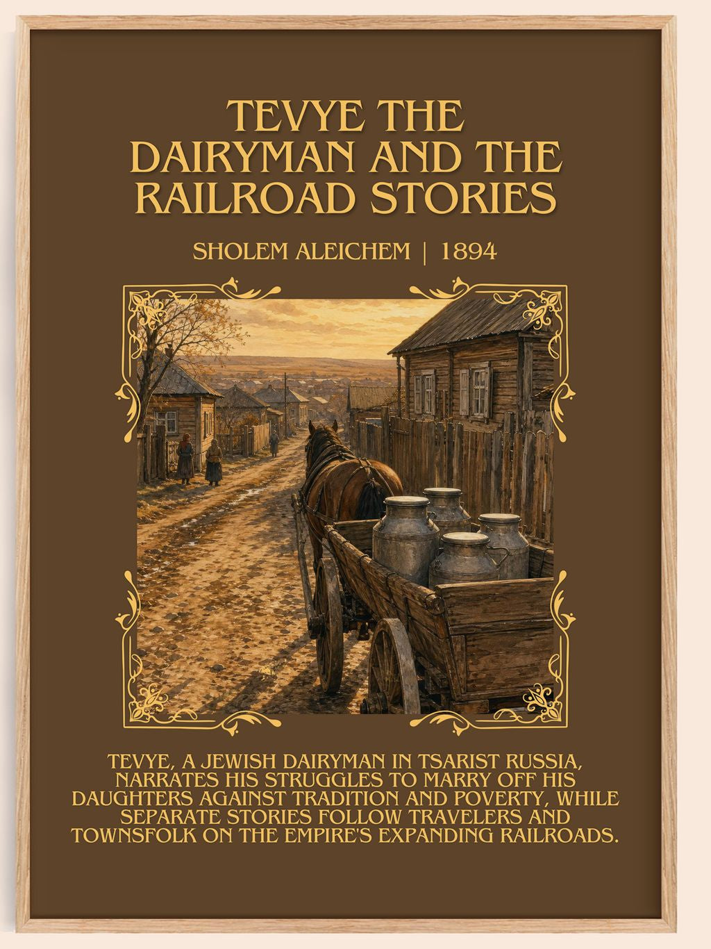 Tevye The Dairyman And The Railroad Stories Minimalist Book Poster by Sholem Aleichem – book poster
