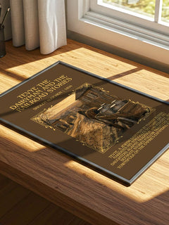 Tevye The Dairyman And The Railroad Stories Minimalist Book Poster by Sholem Aleichem – print on a sunlit desk