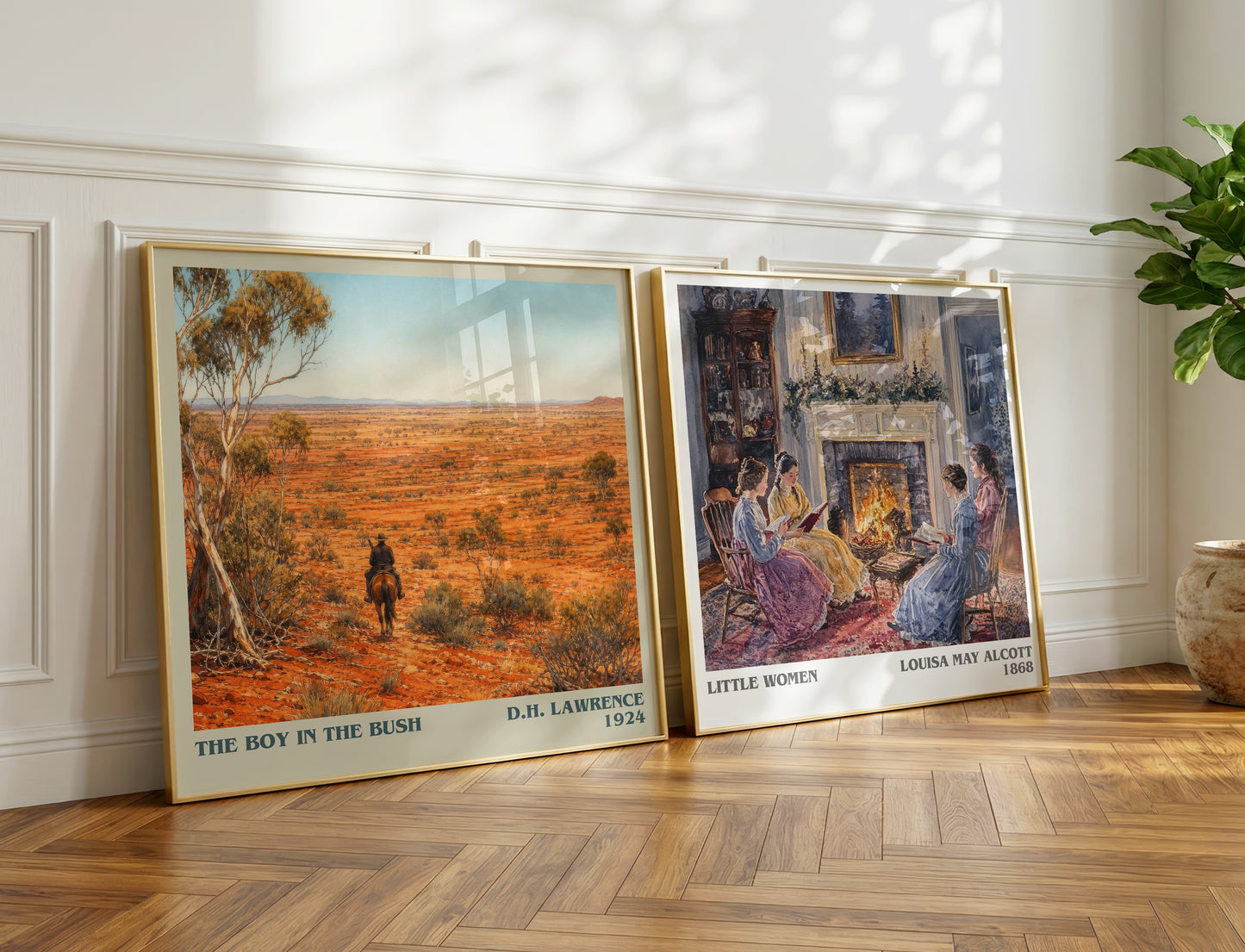 The Boy In The Bush literary print on bookshelf – D.H. Lawrence fan gift