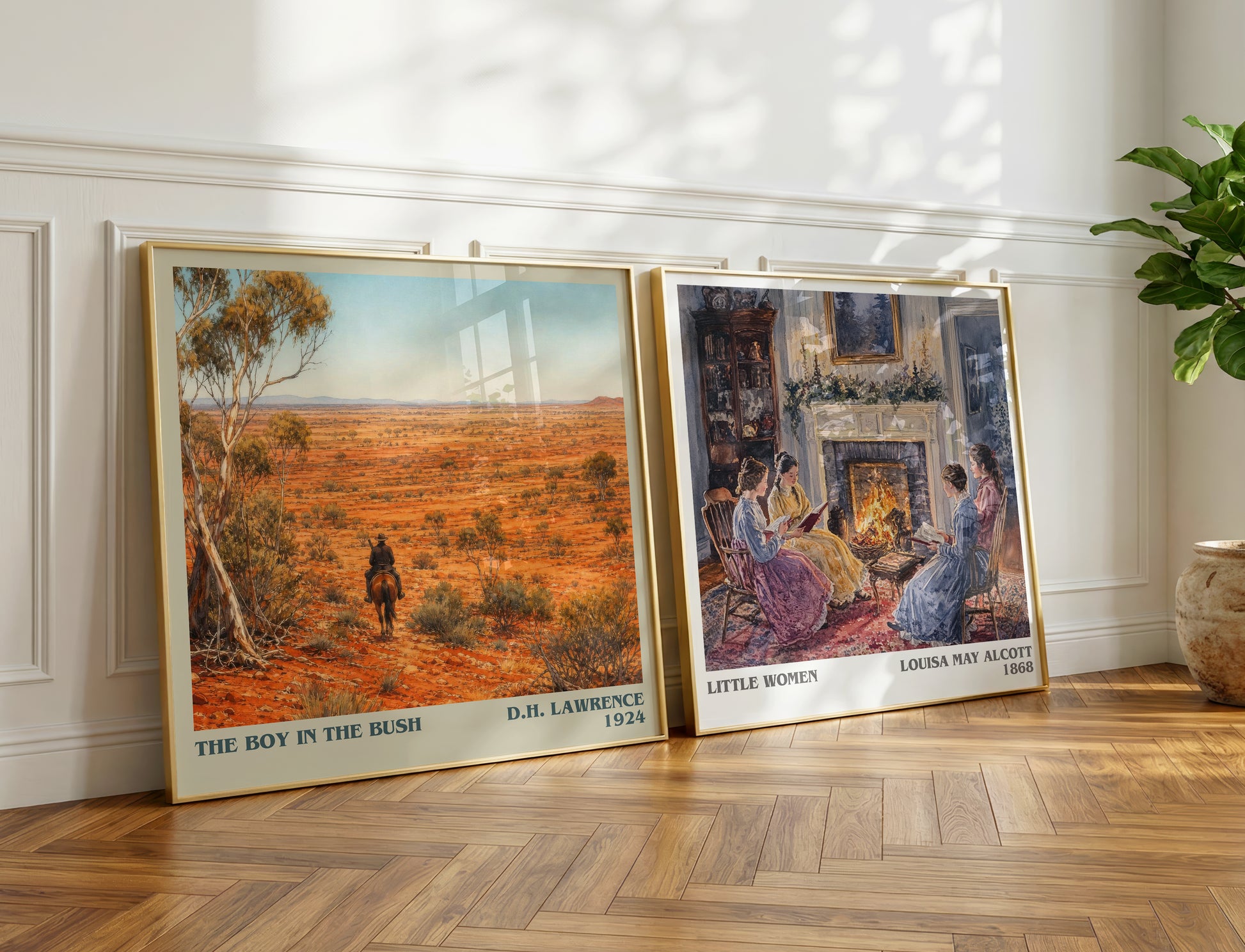 The Boy In The Bush literary print on bookshelf – D.H. Lawrence fan gift