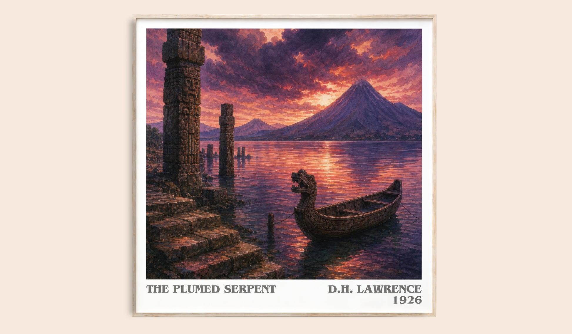 The Plumed Serpent literary book poster by D.H. Lawrence – framed literary art print