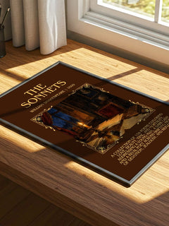The Sonnets Minimalist Book Poster by William Shakespeare – print on a sunlit desk