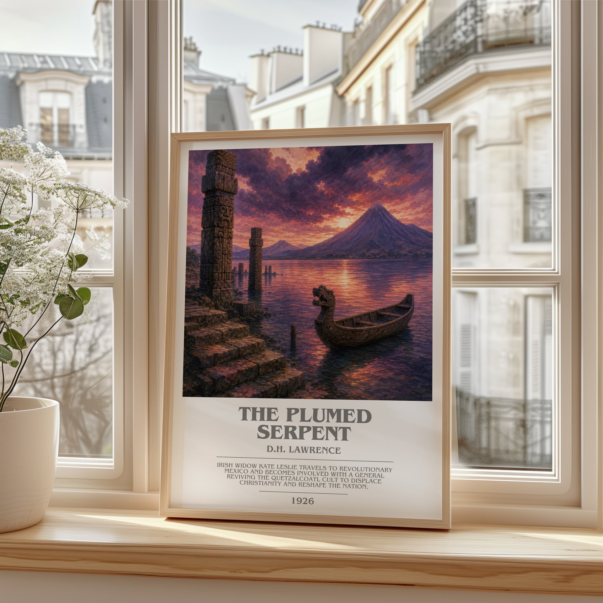 The Plumed Serpent bookish poster colour and style options – D.H. Lawrence book art