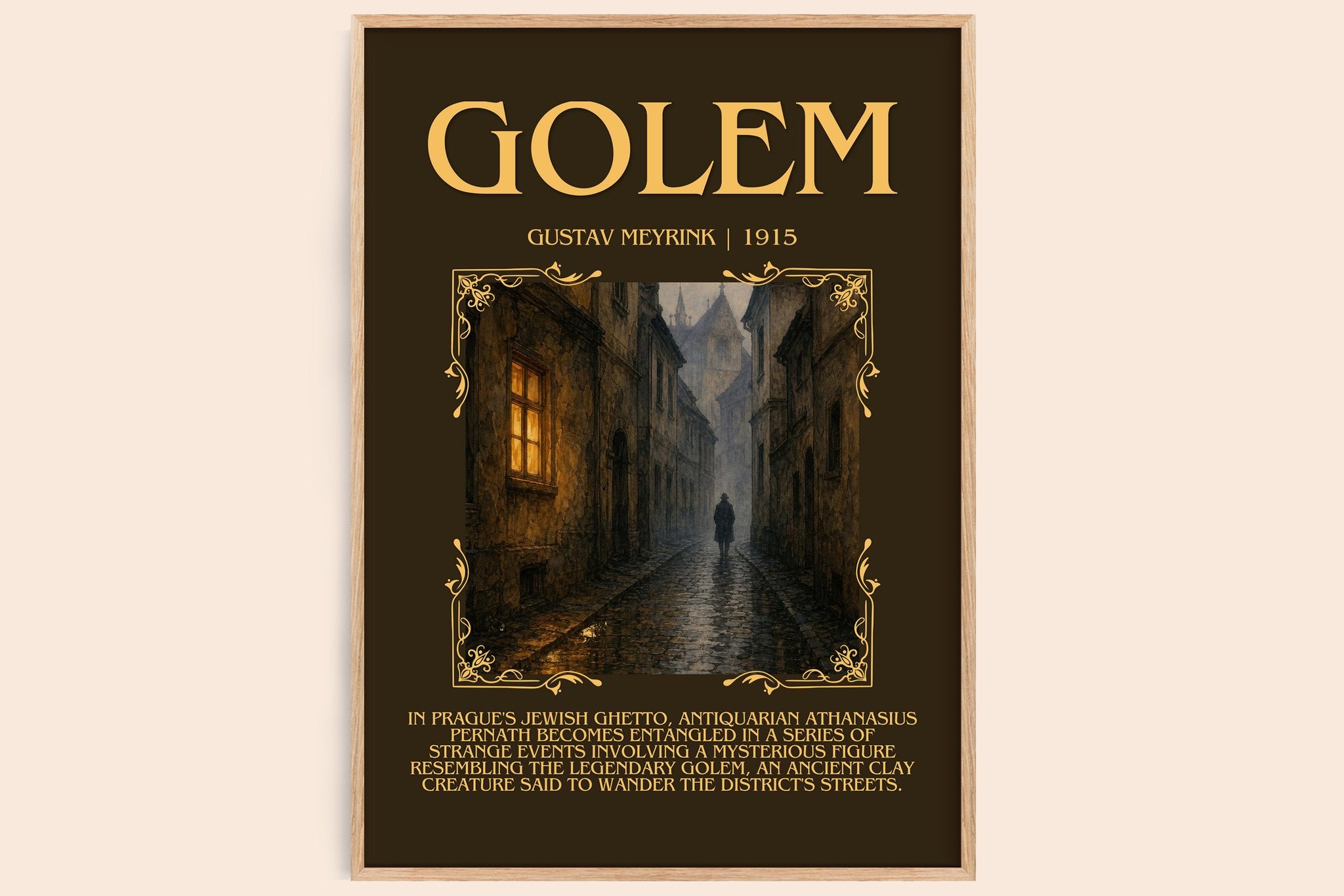 Golem Minimalist Book Poster by Gustav Meyrink