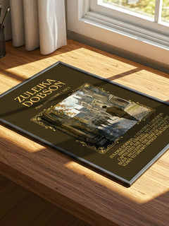 Zuleika Dobson Minimalist Book Poster by Max Beerbohm – print on a sunlit desk