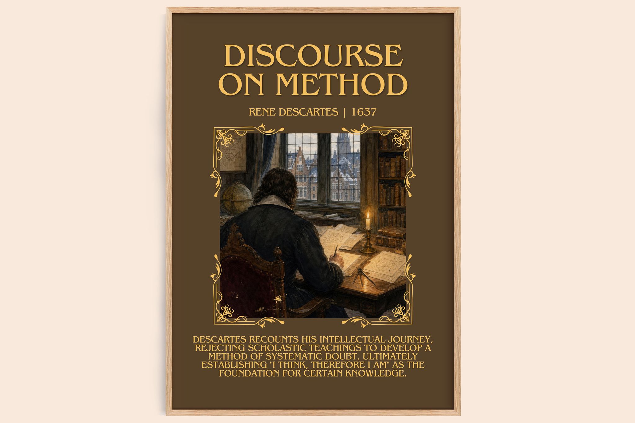 Discourse on Method Minimalist Book Poster by Rene Descartes