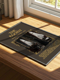The Egoist Minimalist Book Poster by George Meredith – print on a sunlit desk