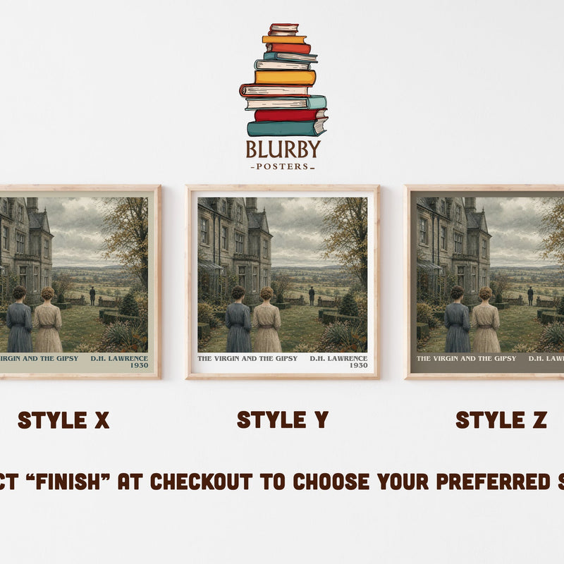 The Virgin And The Gipsy literary print in frame leaning in hallway – literary fiction wall art
