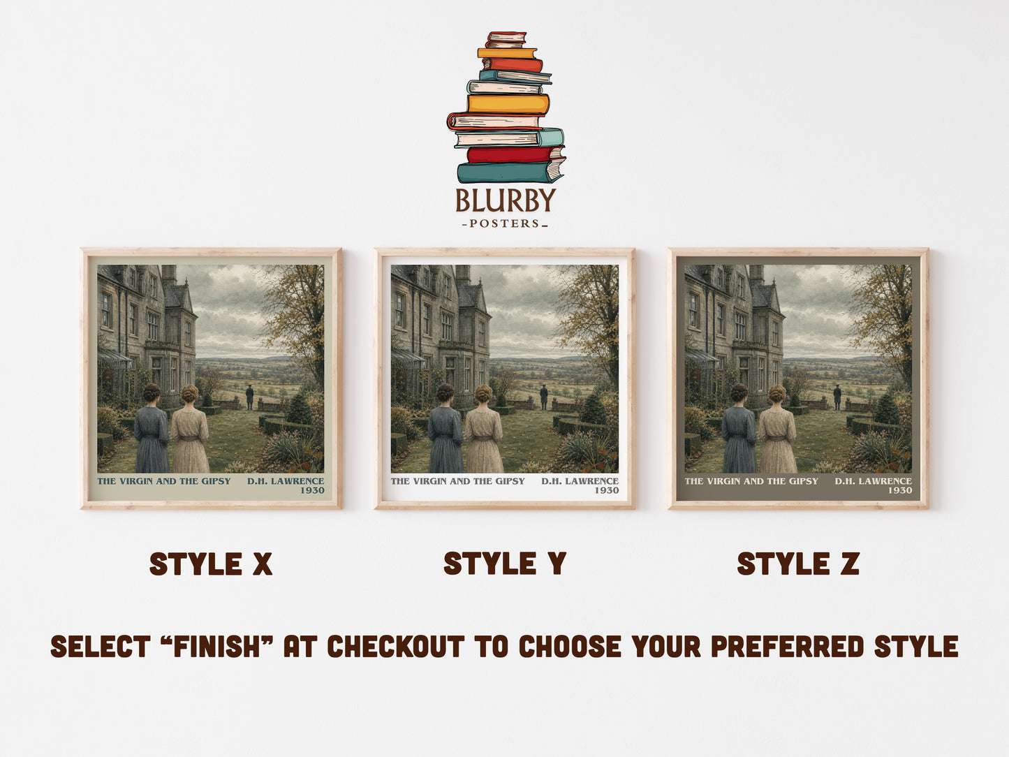 The Virgin And The Gipsy literary print in frame leaning in hallway – literary fiction wall art