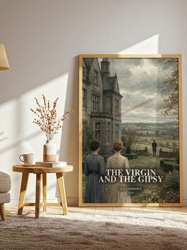 The Virgin And The Gipsy watercolour print in frame leaning in hallway – literary fiction wall art