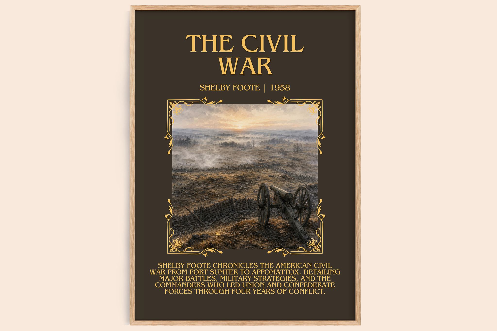 The Civil War Minimalist Book Poster by Shelby Foote