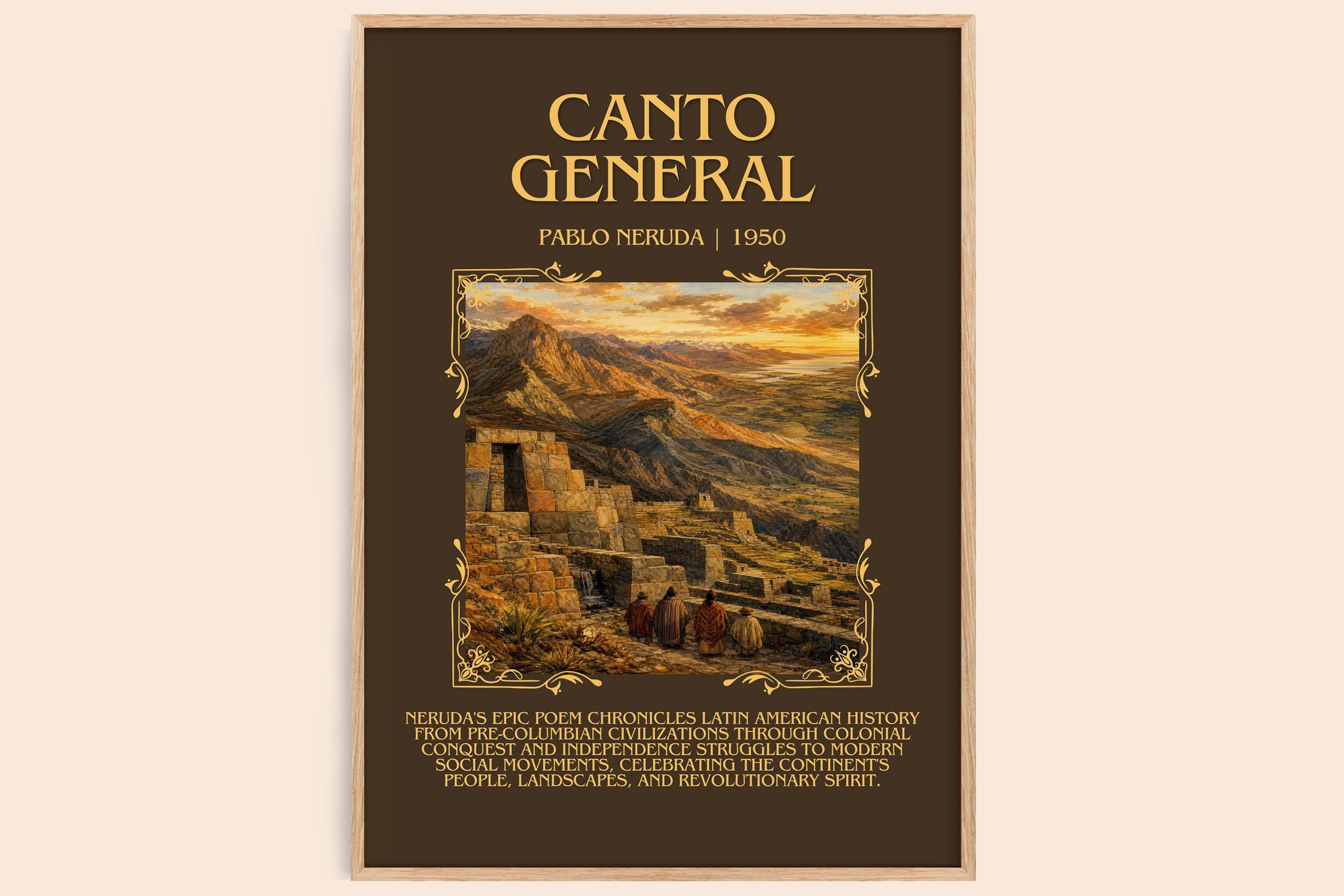 Canto General Minimalist Book Poster by Pablo Neruda