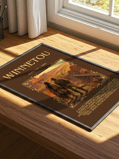 Winnetou Minimalist Book Poster by Karl May – print on a sunlit desk