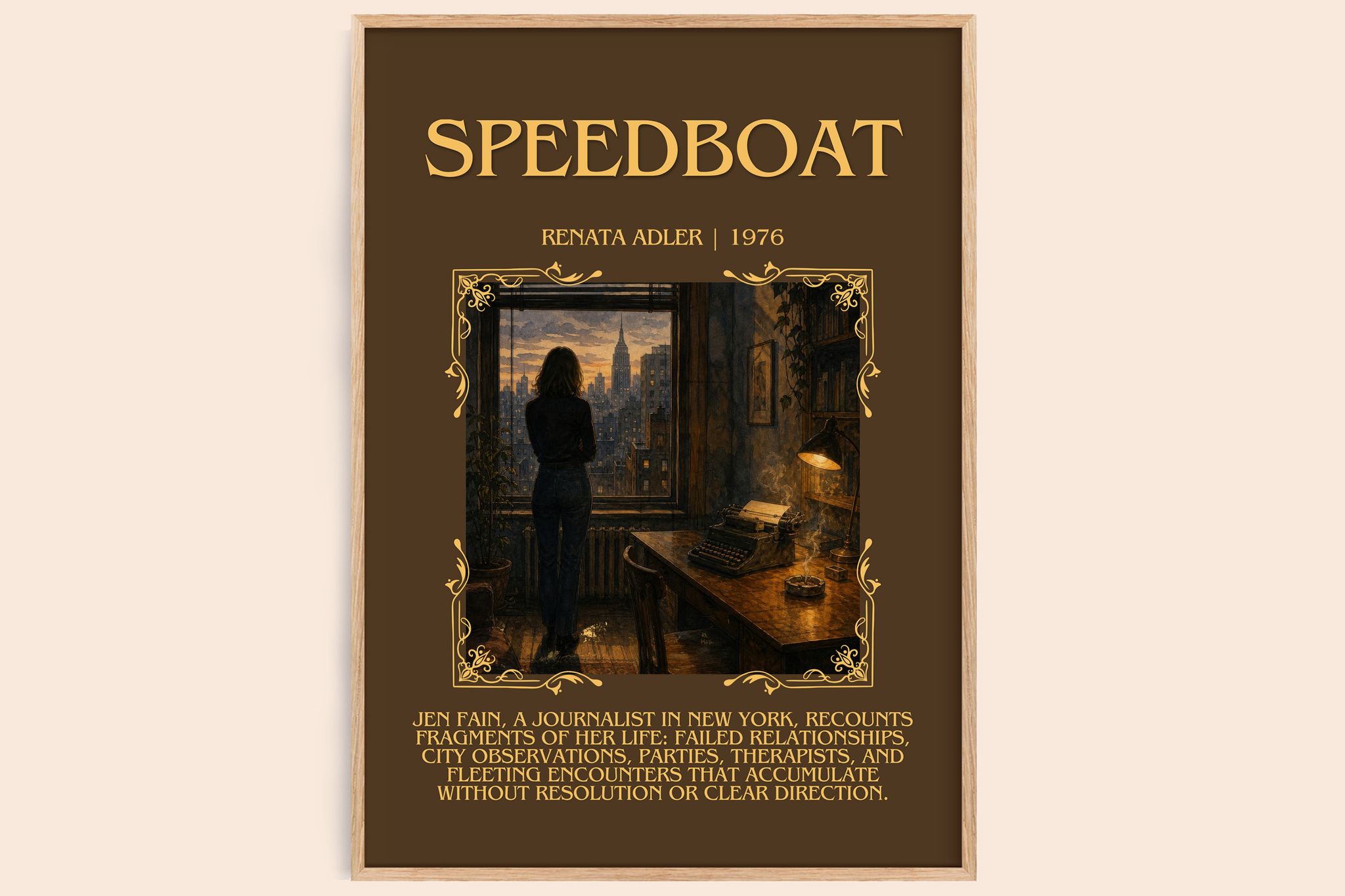 Speedboat Minimalist Book Poster by Renata Adler