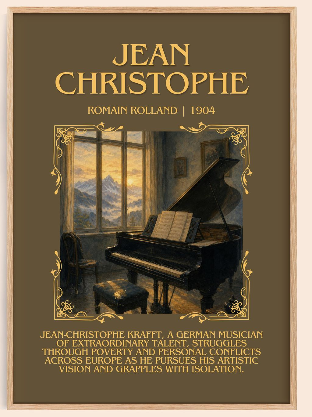 Jean Christophe Minimalist Book Poster by Romain Rolland – book poster