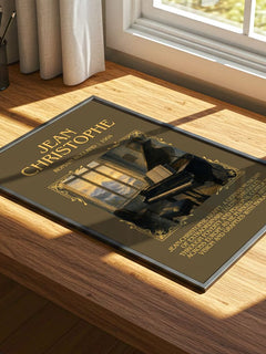 Jean Christophe Minimalist Book Poster by Romain Rolland – print on a sunlit desk
