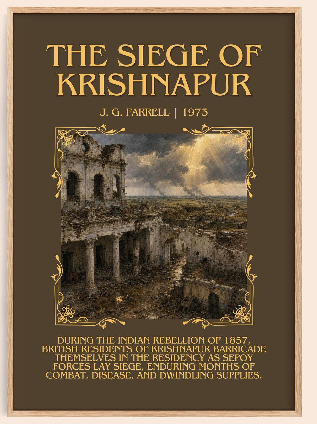 The Siege of Krishnapur Minimalist Book Poster by J. G. Farrell – book poster