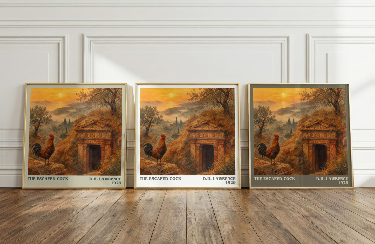 The Escaped Cock literary art print colour and style options – D.H. Lawrence book art